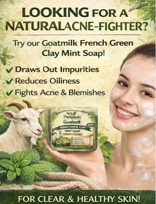 Pureplush Goatmilk French Green Clay Soap - Detail View